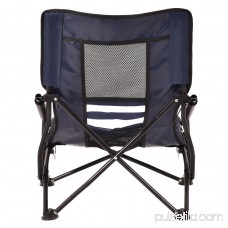 Costway Outdoor High Back Folding Beach Chair Camping Furniture Portable Mesh Seat Navy